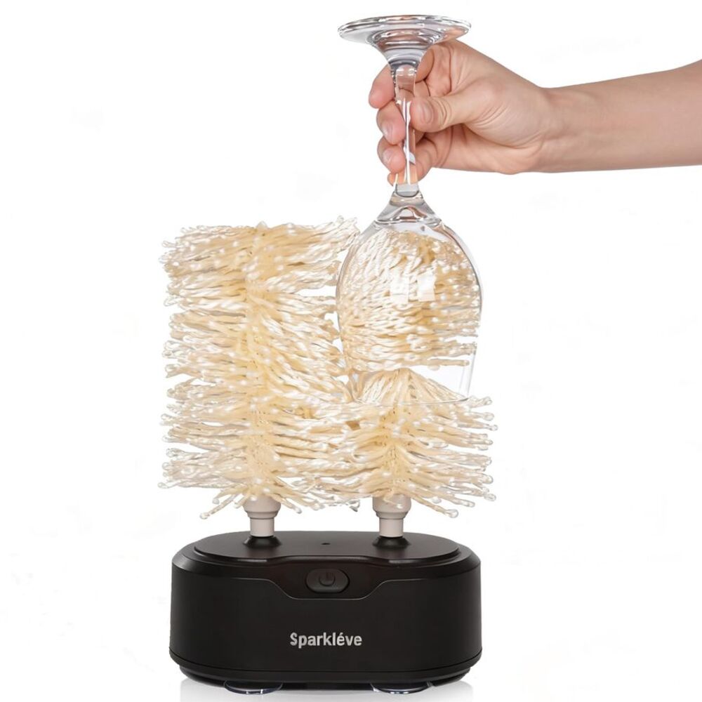 Sparkleve Home Glassware Polisher 600 RPM Black Matte All Glasses Wine Bar Drink